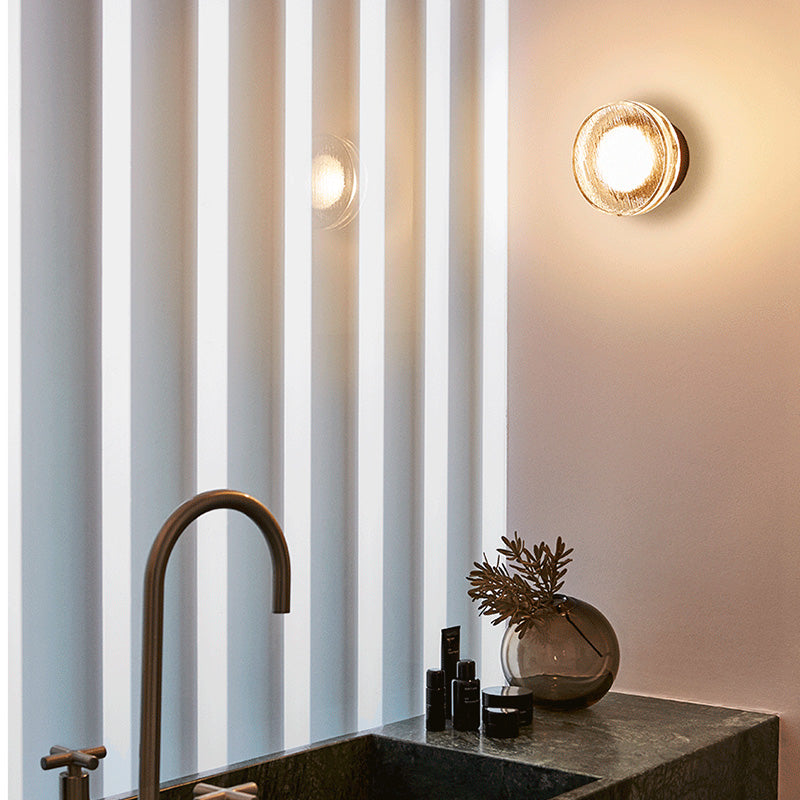 Valentina Modern Mini Bubble Metal/Glass Outdoor Wall Lamp, Transparent - Lamp Outdoor