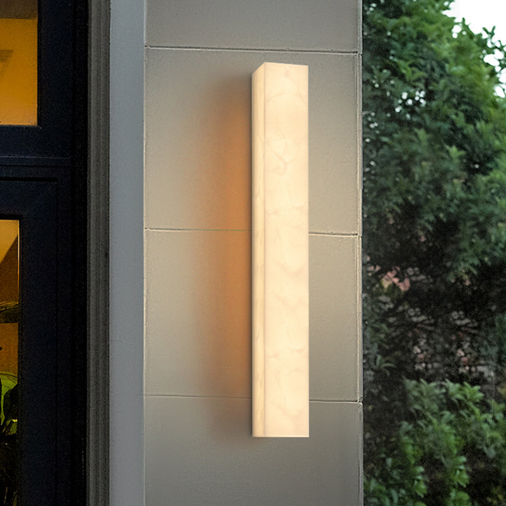Ayen Modern Rectangular Resin Outdoor Wall Lamp, White - Lamp Outdoor