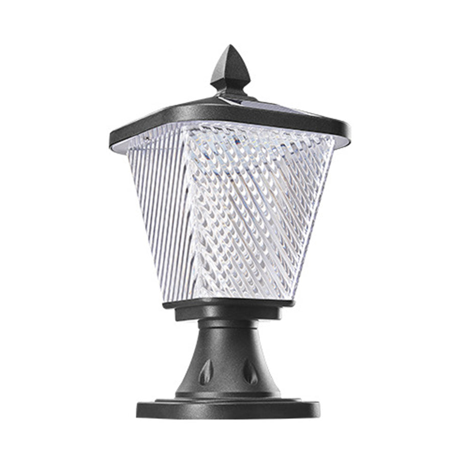 LED Solar Power Pillar Lights Waterproof Pyramid - Lamp Outdoor