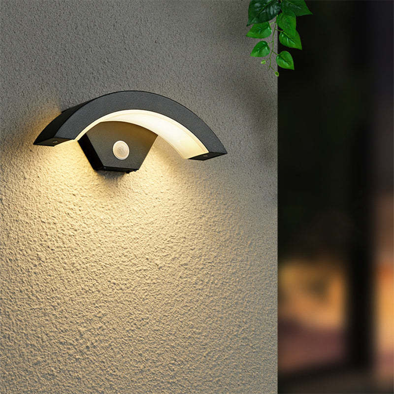 Elvon Nordic Arc Waterproof LED Outdoor Wall Lamp, Black - Lamp Outdoor