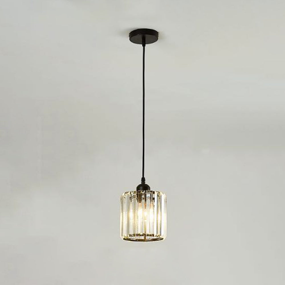 Vina Modern Cluster Cylinder Glass Pendant Light, Black/Gold - Lamp Outdoor