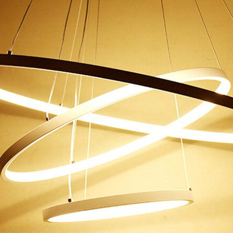 Aluna Pendant Light, Inner Ring Illuminated, White/Black/Gold - Lamp Outdoor