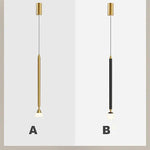 Auri Linear Metal Pendant Light Bedside, Black & Gold - Lamp Outdoor