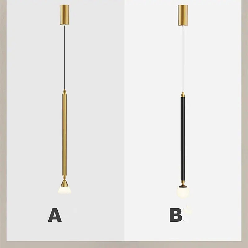 Auri Linear Metal Pendant Light Bedside, Black & Gold - Lamp Outdoor