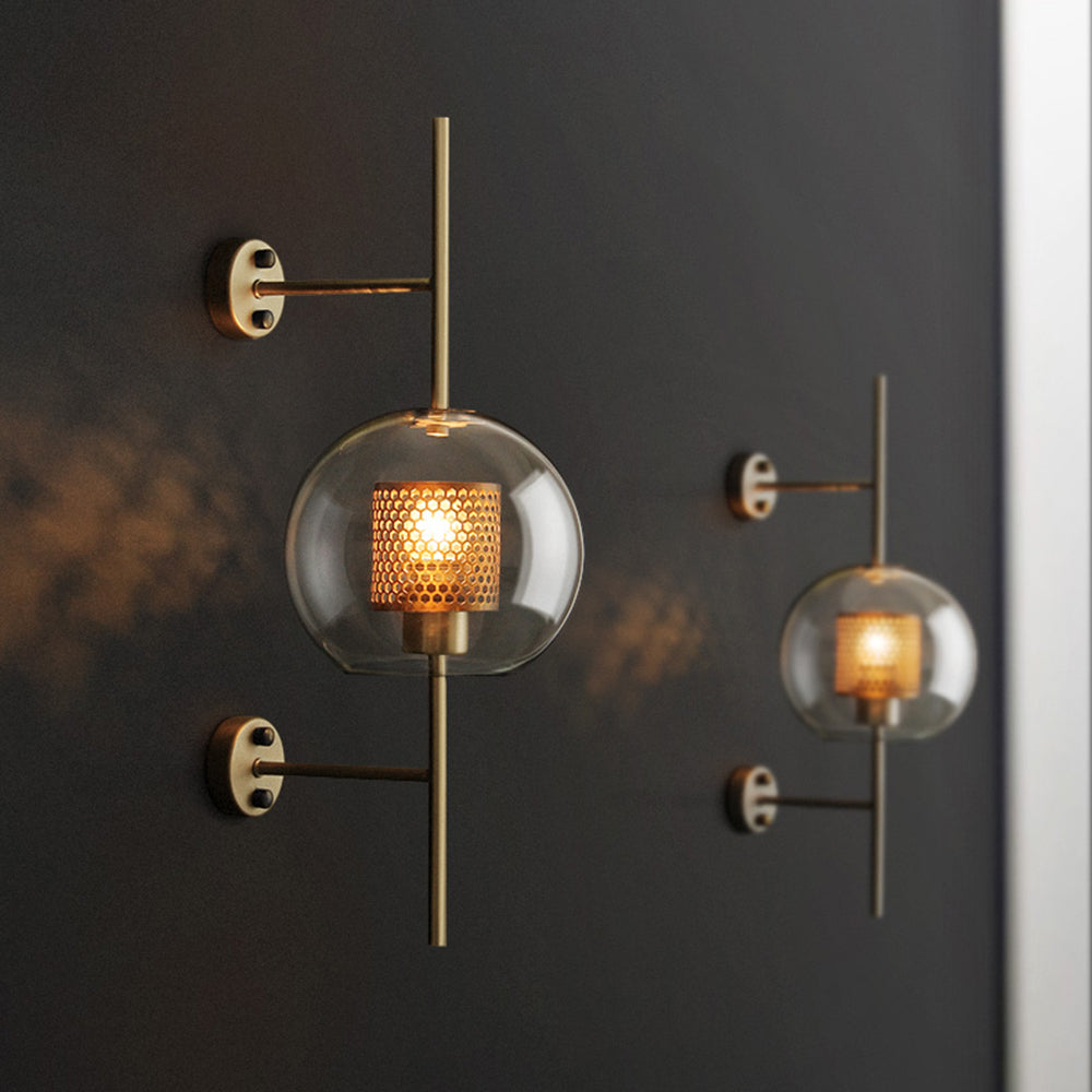 Kiri Industrial Classy Global Clear Glass Wall Lamp - Lamp Outdoor