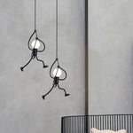 Miro Retro Modern Iron Man Pendant Light, Black - Lamp Outdoor