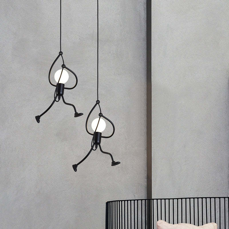 Miro Retro Modern Iron Man Pendant Light, Black - Lamp Outdoor