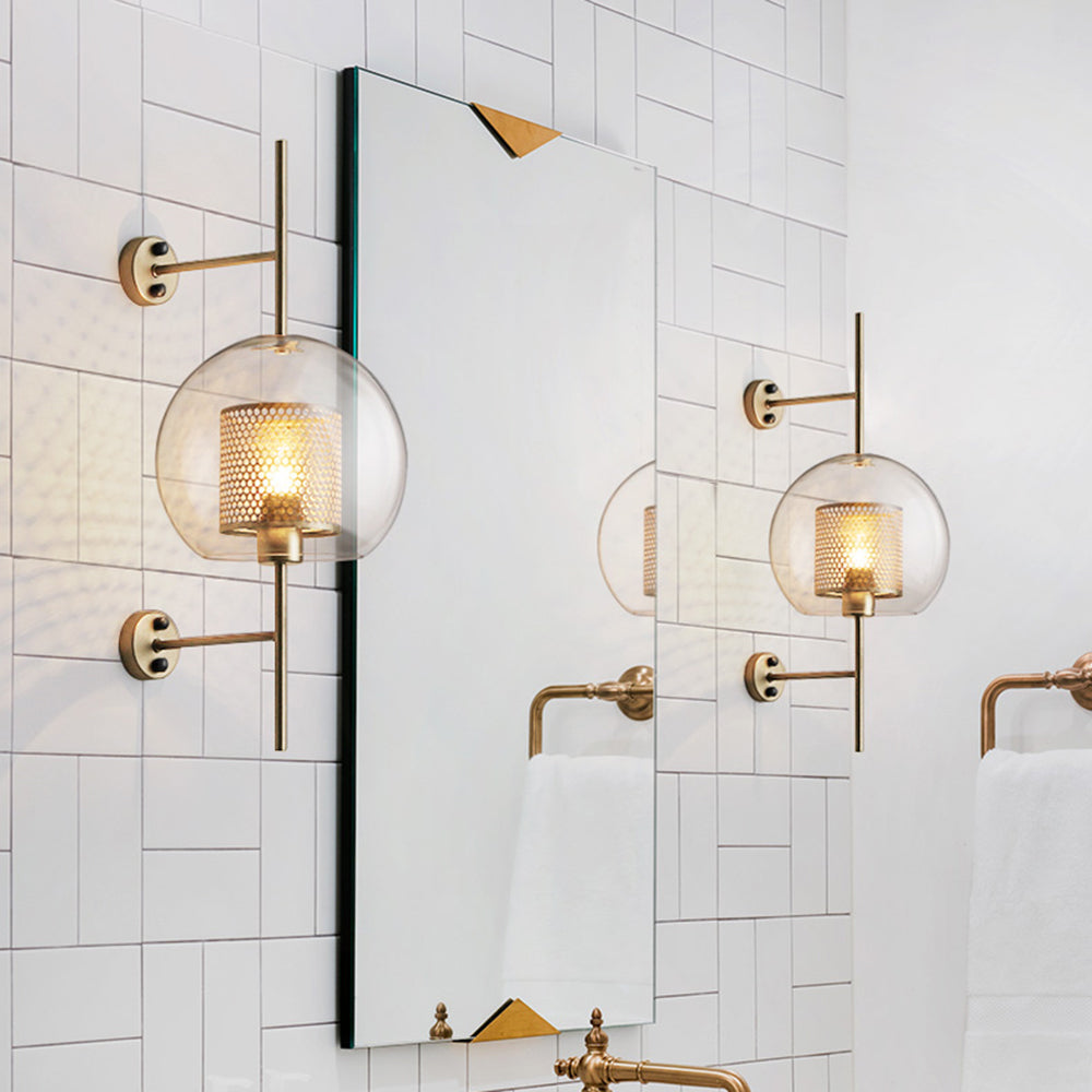 Kiri Industrial Classy Global Clear Glass Wall Lamp - Lamp Outdoor