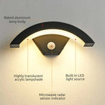 Elvon Nordic Arc Waterproof LED Outdoor Wall Lamp, Black - Lamp Outdoor
