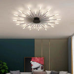 Wesley Flush-Mount Ceiling Light Fireworks, Black/Gold - Lamp Outdoor