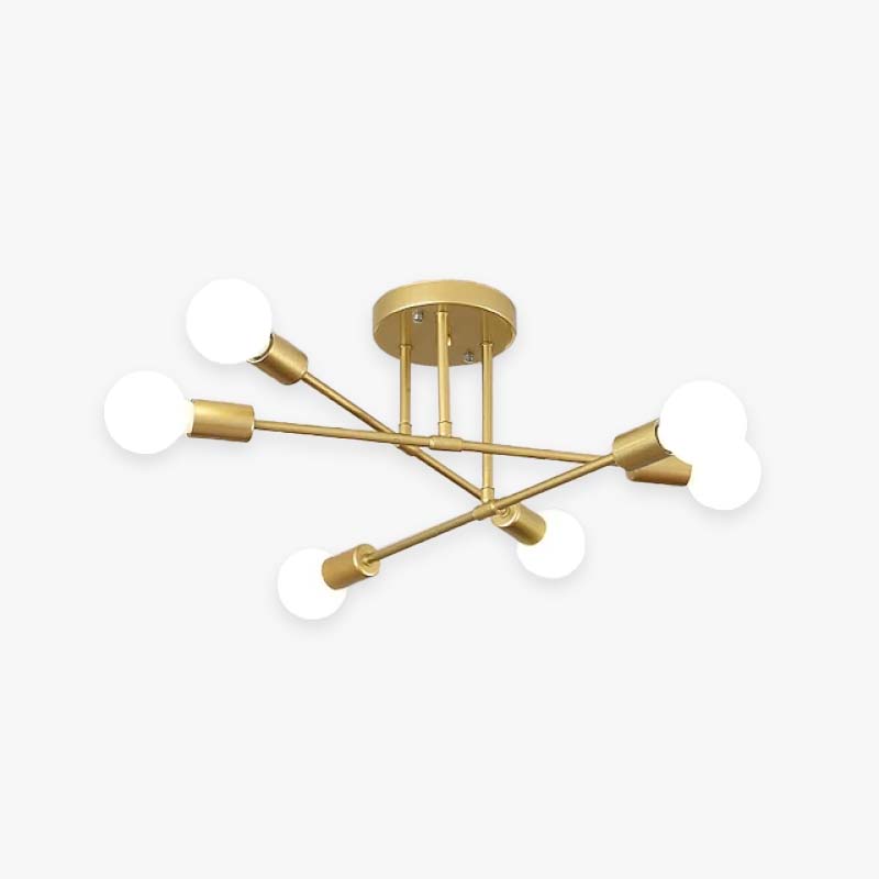 Lindsy Modern Flush Mount Ceiling Light, Gold & Black - Lamp Outdoor