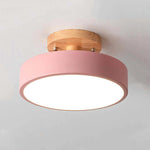Orya Round LED Flush Mount Ceiling Light Modern Wood Colorful - Lamp Outdoor