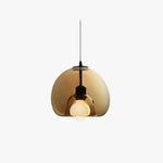 June Globe Glass Pendant Light, Amber/Smoky Grey - Lamp Outdoor