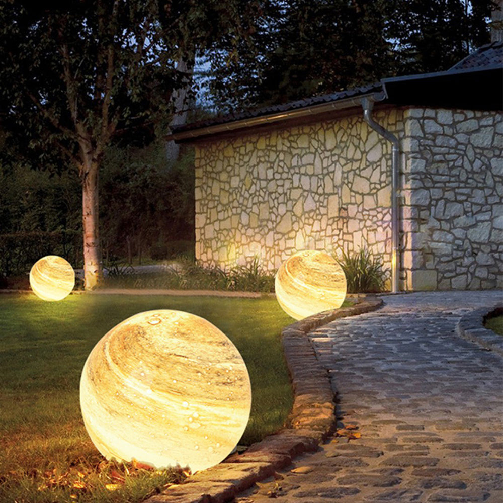 Aria Decorative Solar Acrylic Planet Outdoor Ground Light Milk Curry - Lamp Outdoor