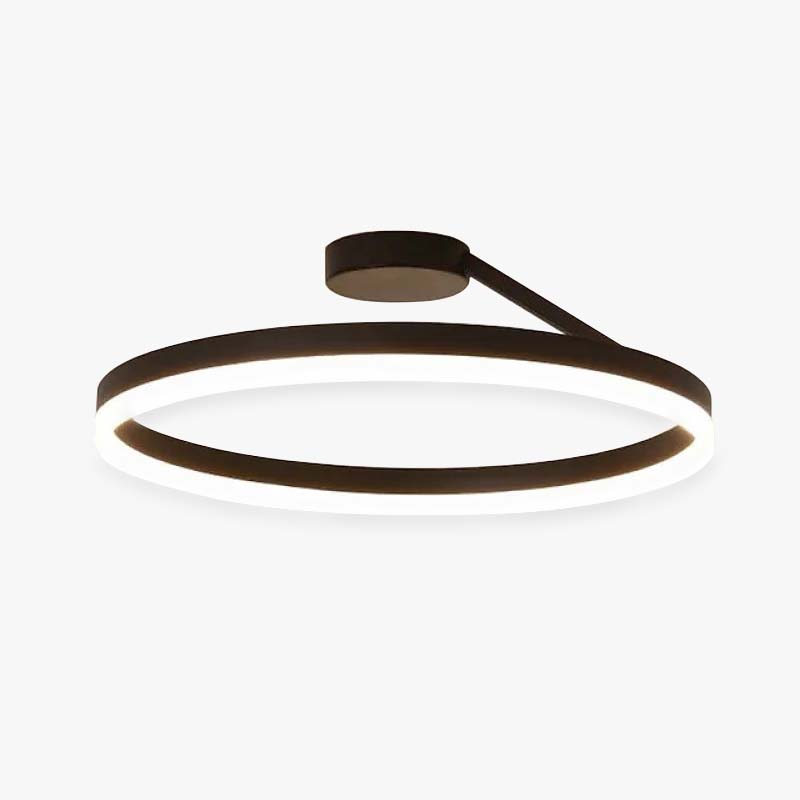 Solen Modern Circle Flush Mount Ceiling Light, Black & White - Lamp Outdoor