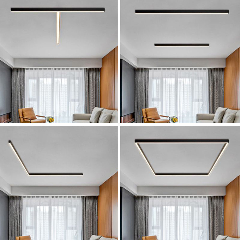 Solin Linear Black Ceiling Light/Wall Light - Lamp Outdoor