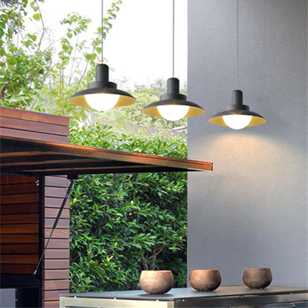 Arisha Retro Funnel Pendant Light Metal Glass - Lamp Outdoor