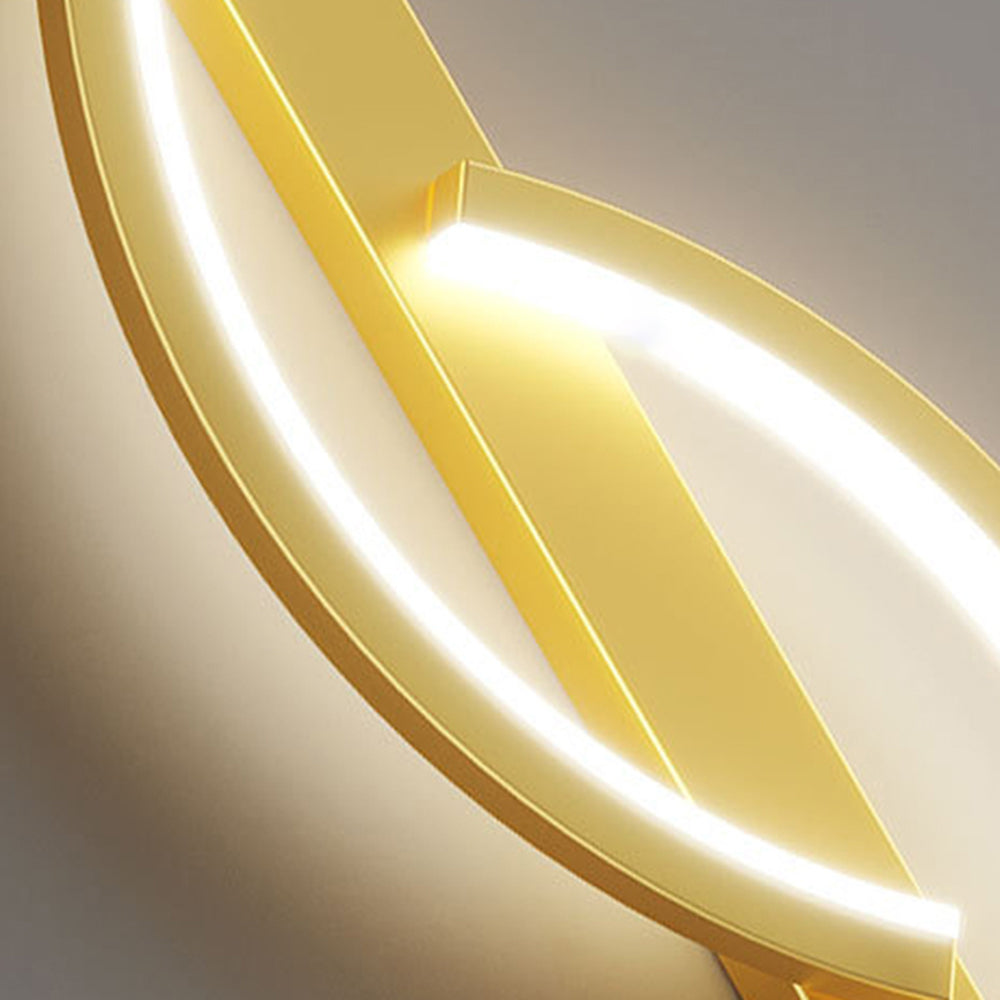 Lumor Modern Linear Wave Bedroom Wall Lamp, Black/Gold - Lamp Outdoor
