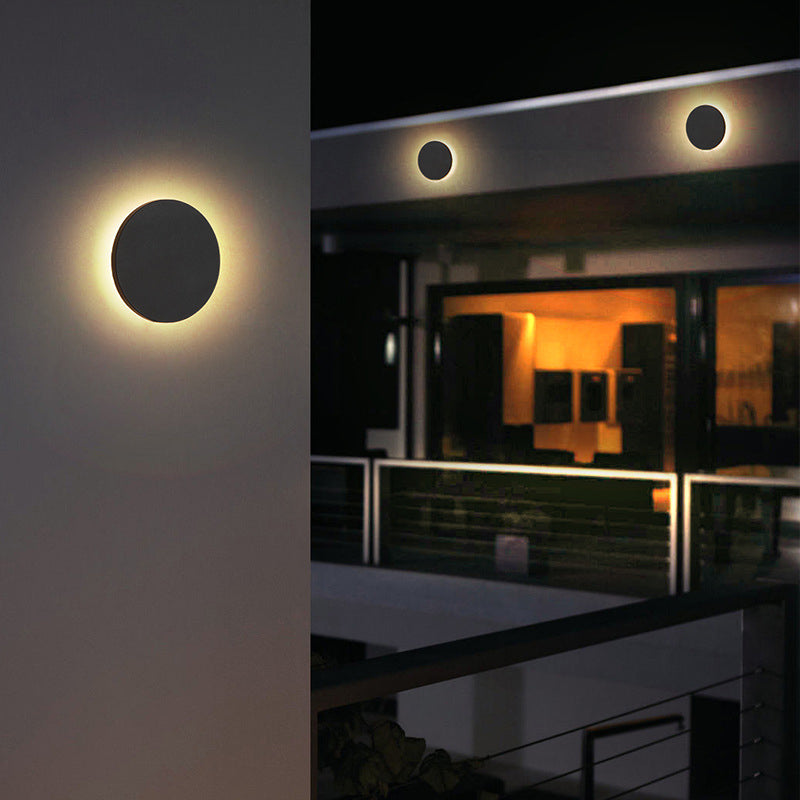 Klyne Minimalist Round/Square Outdoor Wall Lamp LED, Black/White - Lamp Outdoor