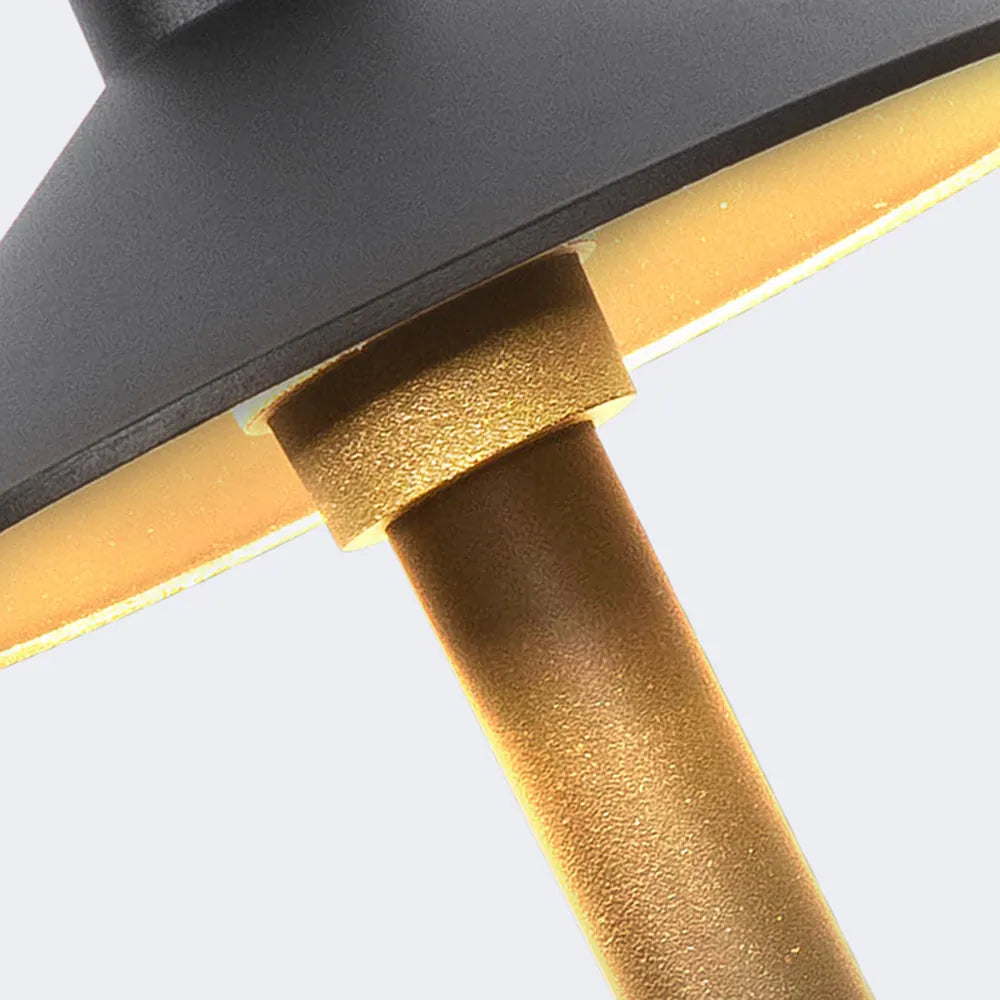 Drex Contemporary Metal Cap-Shaped Outdoor Path Light, Black - Lamp Outdoor