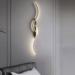 Lumor Modern Linear Wave Bedroom Wall Lamp, Black/Gold - Lamp Outdoor