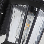 1-Light Black Clear Water Glass Outdoor Wall Light Lantern Wall Sconce Porch Wall Mounted Lights Exterior Wall Lamp - Lamp Outdoor