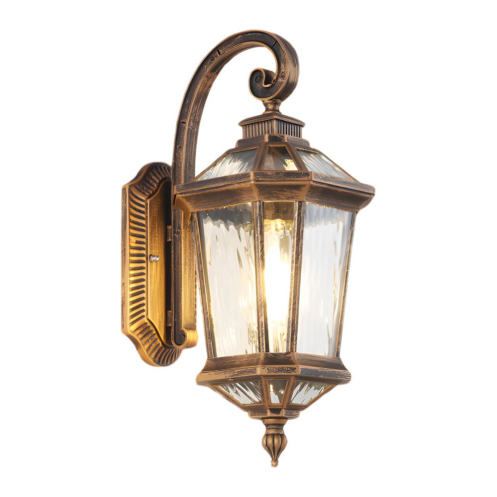 1-Light Black Clear Water Glass Outdoor Wall Light Lantern Wall Sconce Porch Wall Mounted Lights Exterior Wall Lamp - Lamp Outdoor