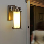 1-Light Glass Outdoor Wall Lantern Sconce - Lamp Outdoor