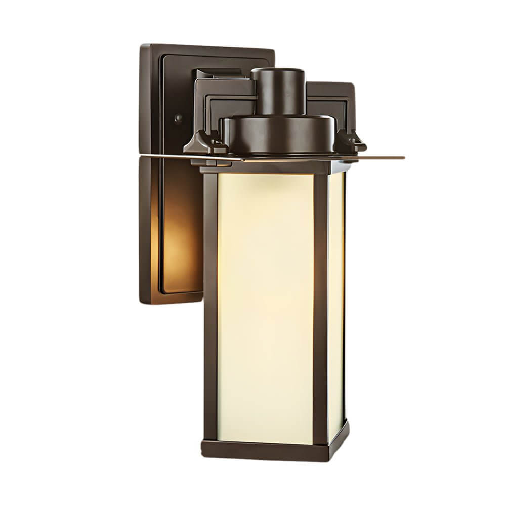 1-Light Glass Outdoor Wall Lantern Sconce - Lamp Outdoor