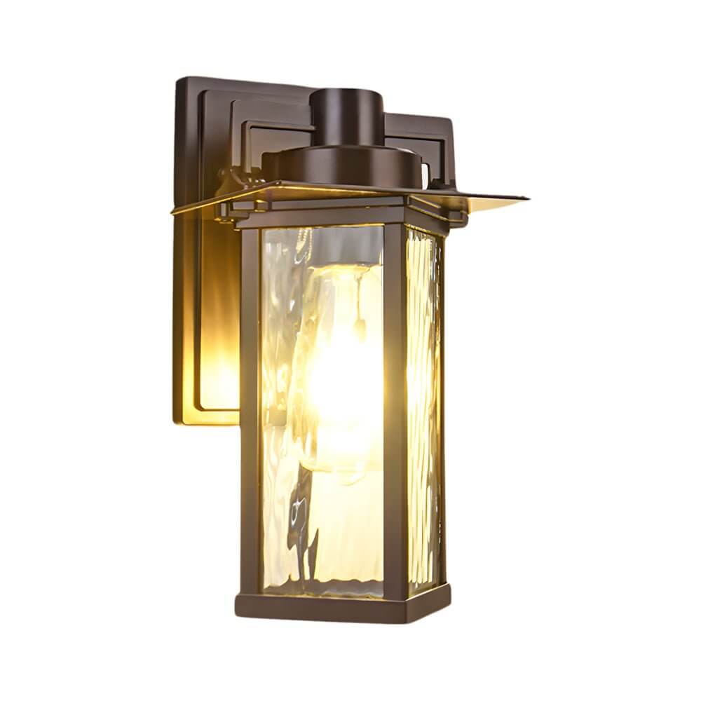 1-Light Glass Outdoor Wall Lantern Sconce - Lamp Outdoor