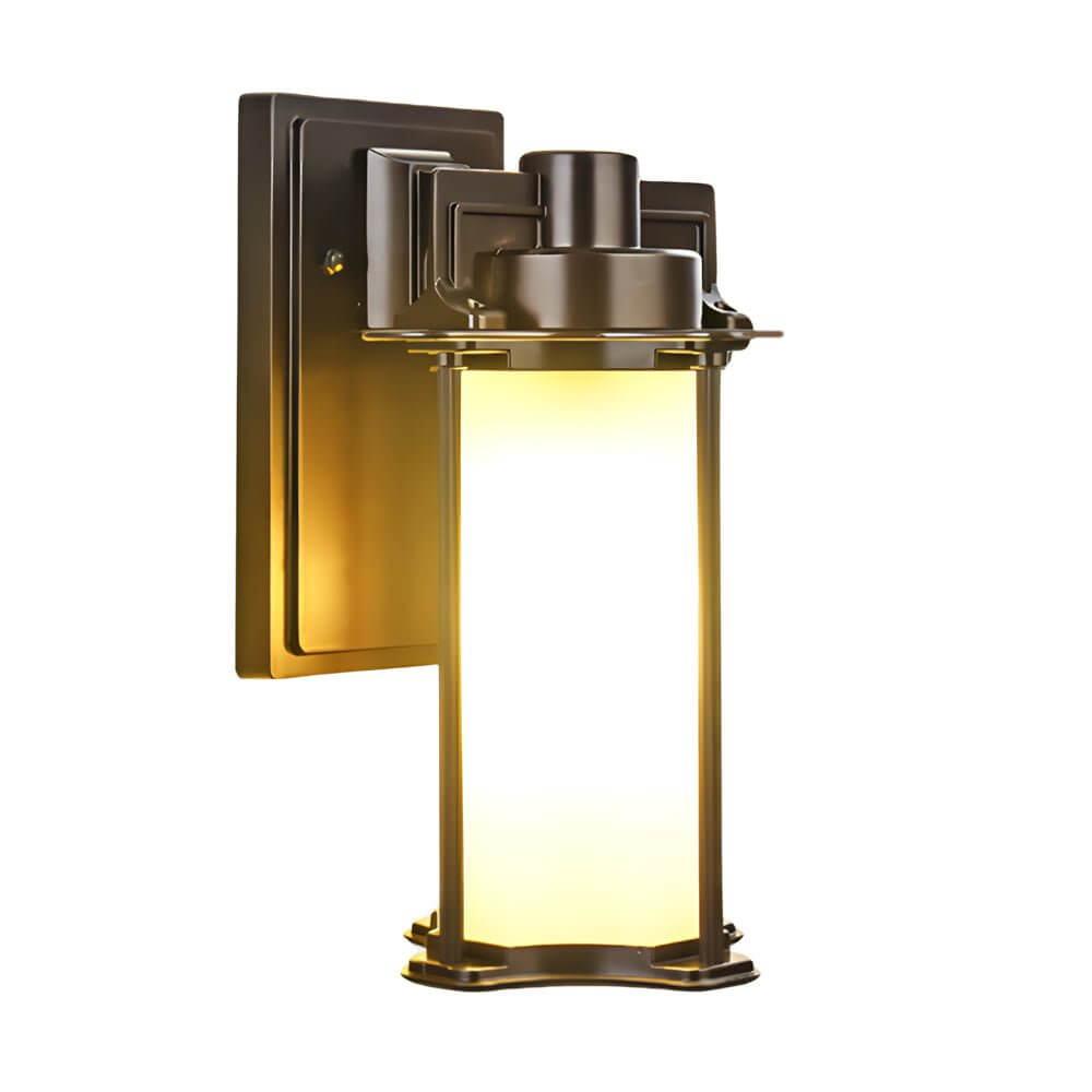 1-Light Glass Outdoor Wall Lantern Sconce - Lamp Outdoor