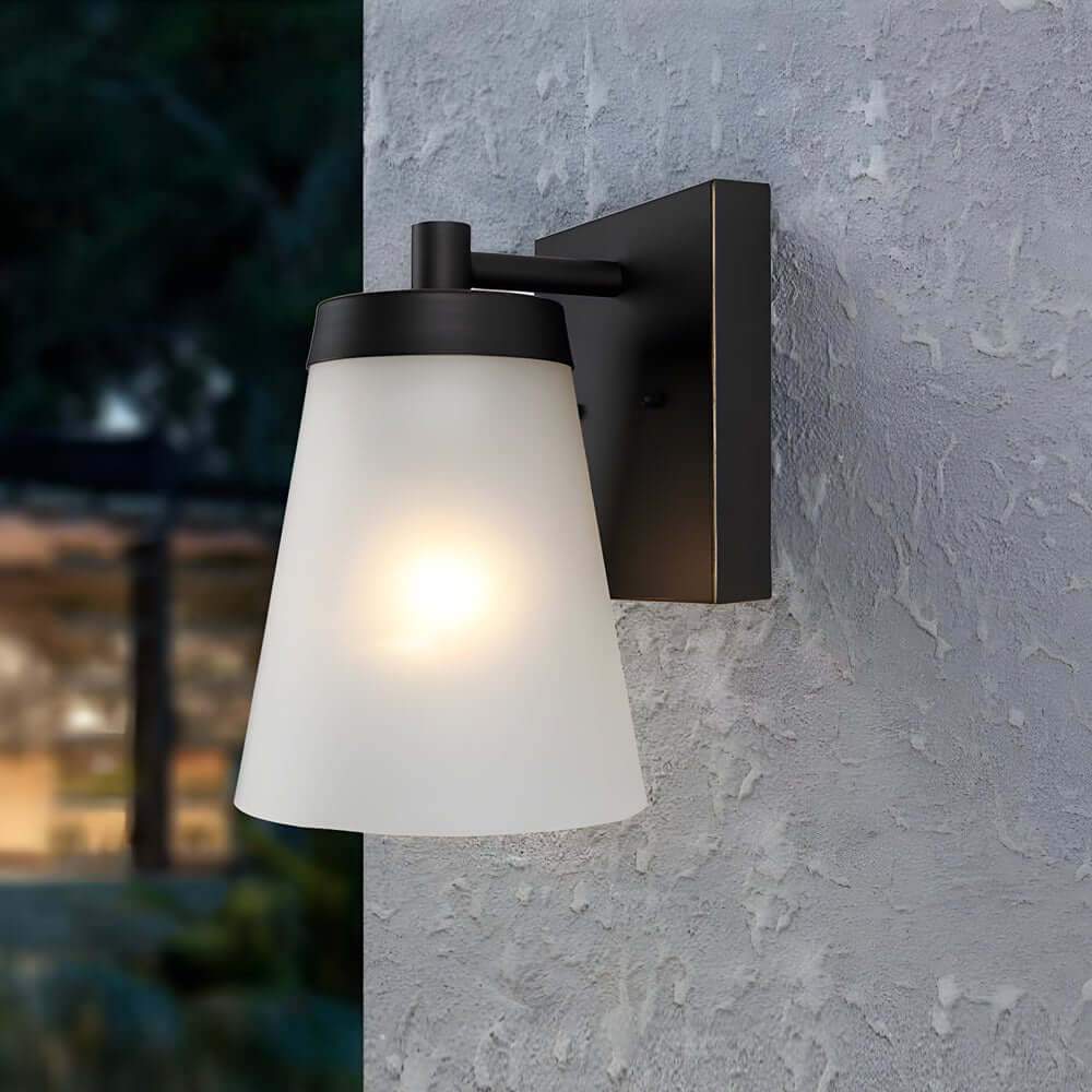 1-Light Glass Waterproof Sensor Outdoor Wall Sconce - Lamp Outdoor