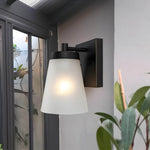1-Light Glass Waterproof Sensor Outdoor Wall Sconce - Lamp Outdoor