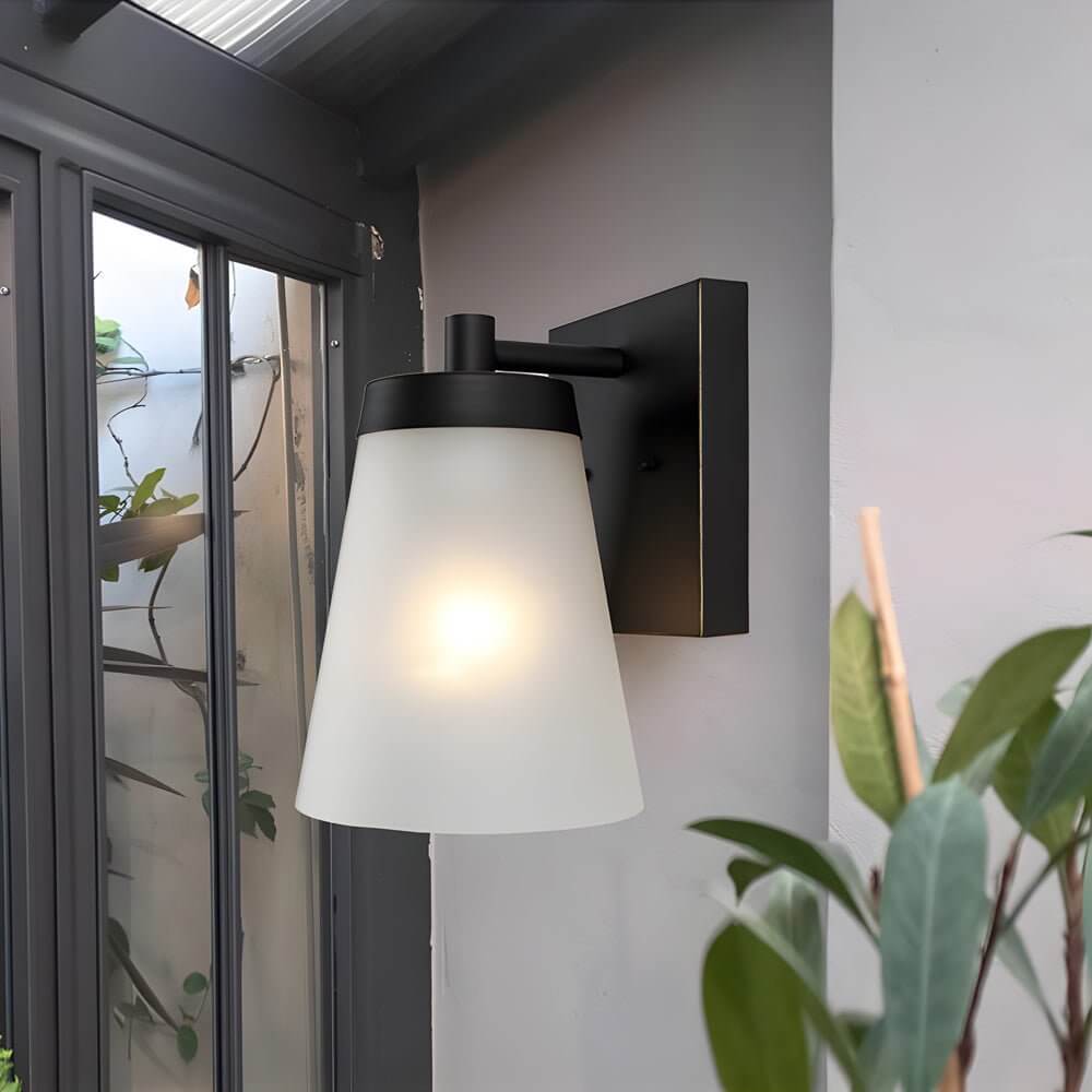 1-Light Glass Waterproof Sensor Outdoor Wall Sconce - Lamp Outdoor