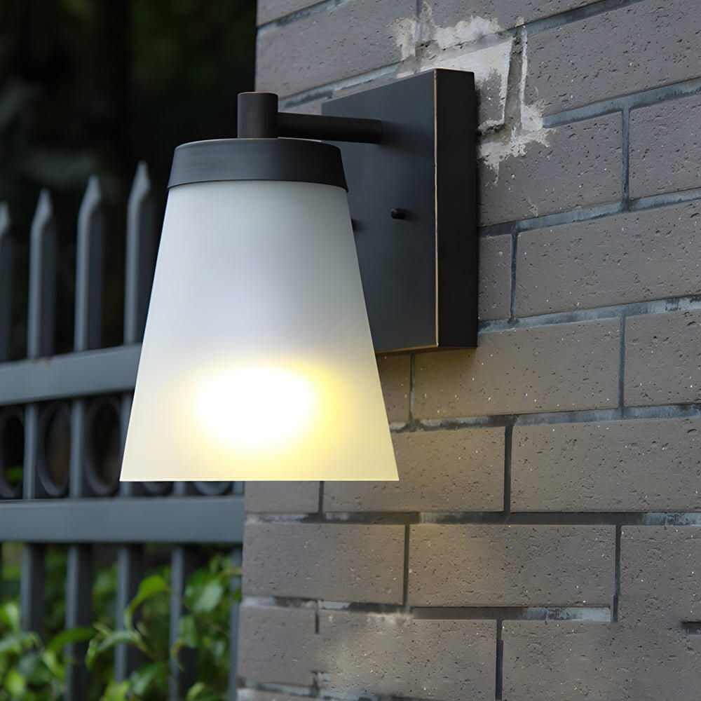 1-Light Glass Waterproof Sensor Outdoor Wall Sconce - Lamp Outdoor