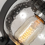 1-Light Seeded Glass Globe LED Outdoor Wall Lantern with Curved Arm - Lamp Outdoor