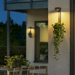 1-Light Solar Wall Mounted Plant Stand Outdoor Wall Light with Planter - Lamp Outdoor
