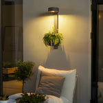1-Light Solar Wall Mounted Plant Stand Outdoor Wall Light with Planter - Lamp Outdoor