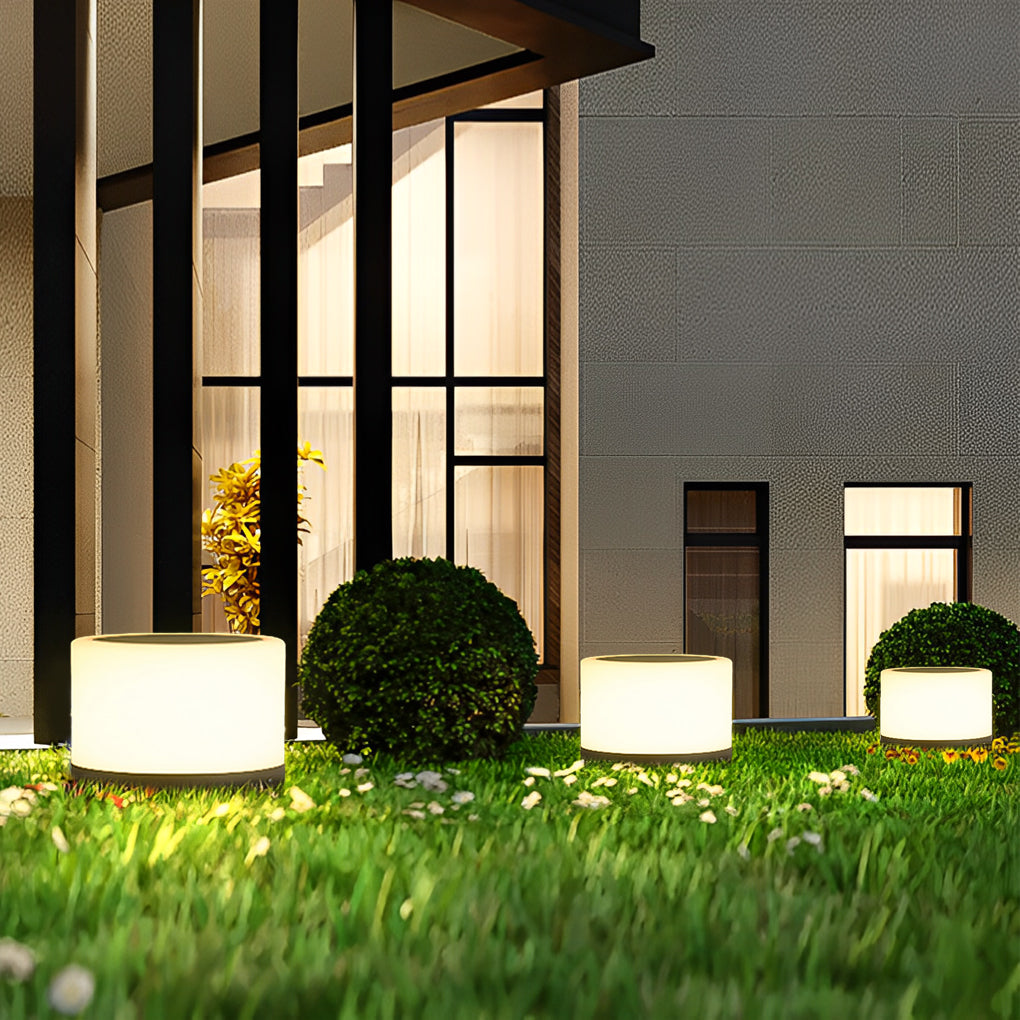 Round Acrylic Waterproof White LED Modern Solar Lights Outdoor Garden Lights - Lamp Outdoor