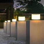 Round Acrylic Waterproof White LED Modern Solar Lights Outdoor Garden Lights - Lamp Outdoor