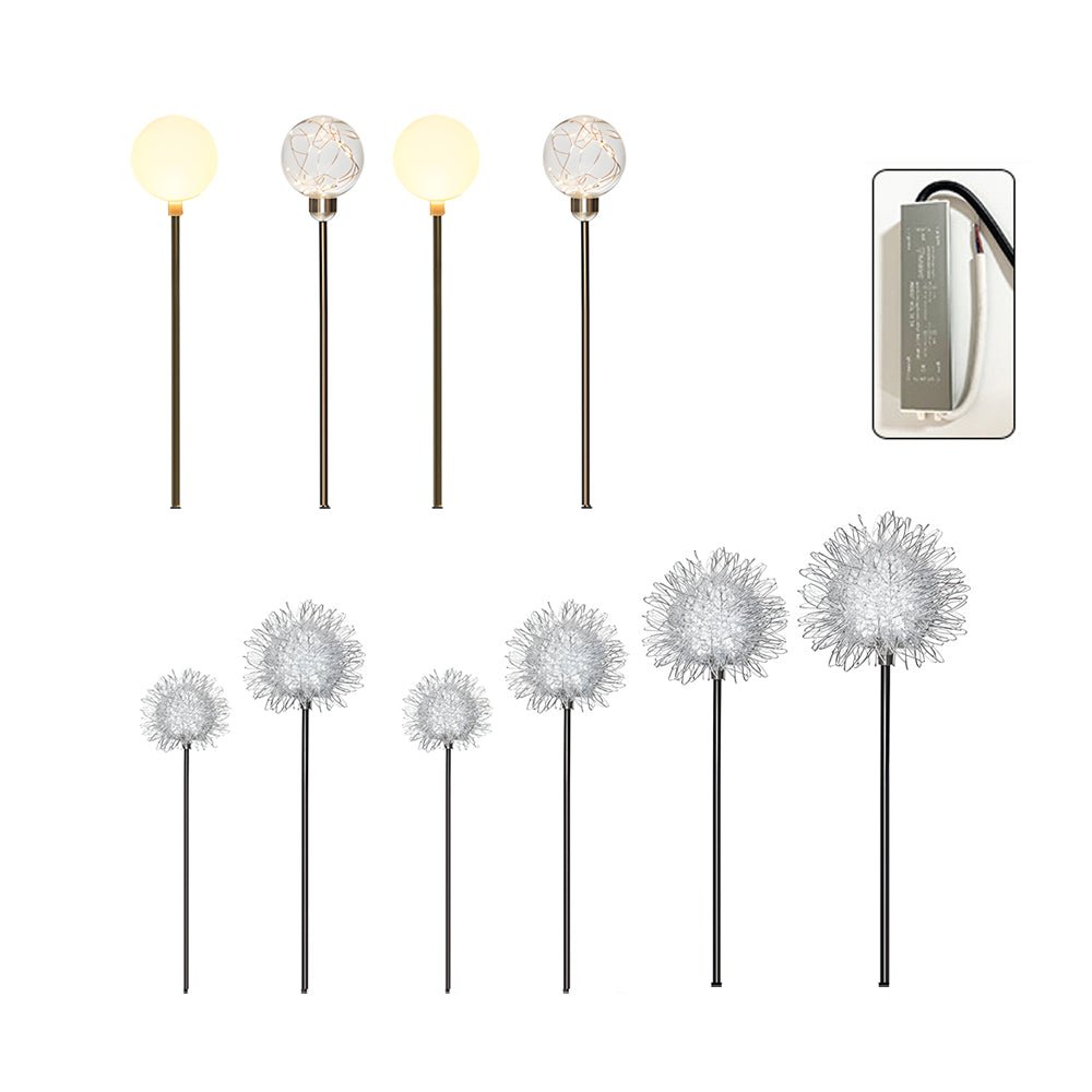 10-Piece Solar Dandelion Pathway Lights LED Outdoor Garden Lighting Set - Lamp Outdoor