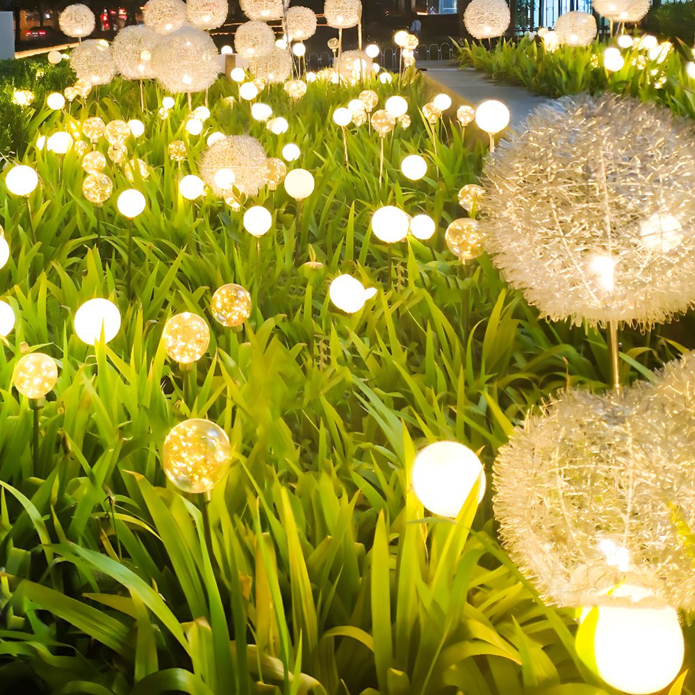 10-Piece Solar Dandelion Pathway Lights LED Outdoor Garden Lighting Set - Lamp Outdoor