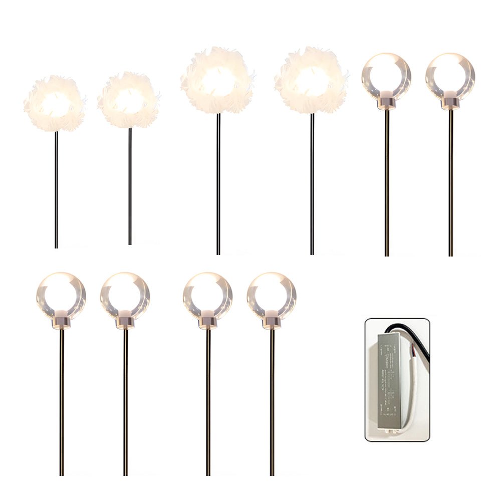 10-Piece Solar Dandelion Pathway Lights LED Outdoor Garden Lighting Set - Lamp Outdoor