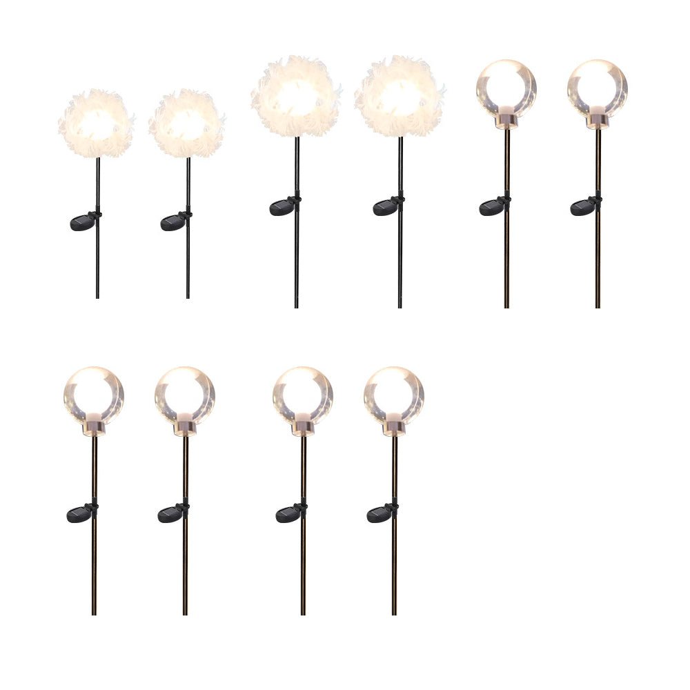 10-Piece Solar Dandelion Pathway Lights LED Outdoor Garden Lighting Set - Lamp Outdoor