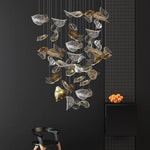 Cesilila Iridescent Metal Leaf Pendant Light - Lamp Outdoor
