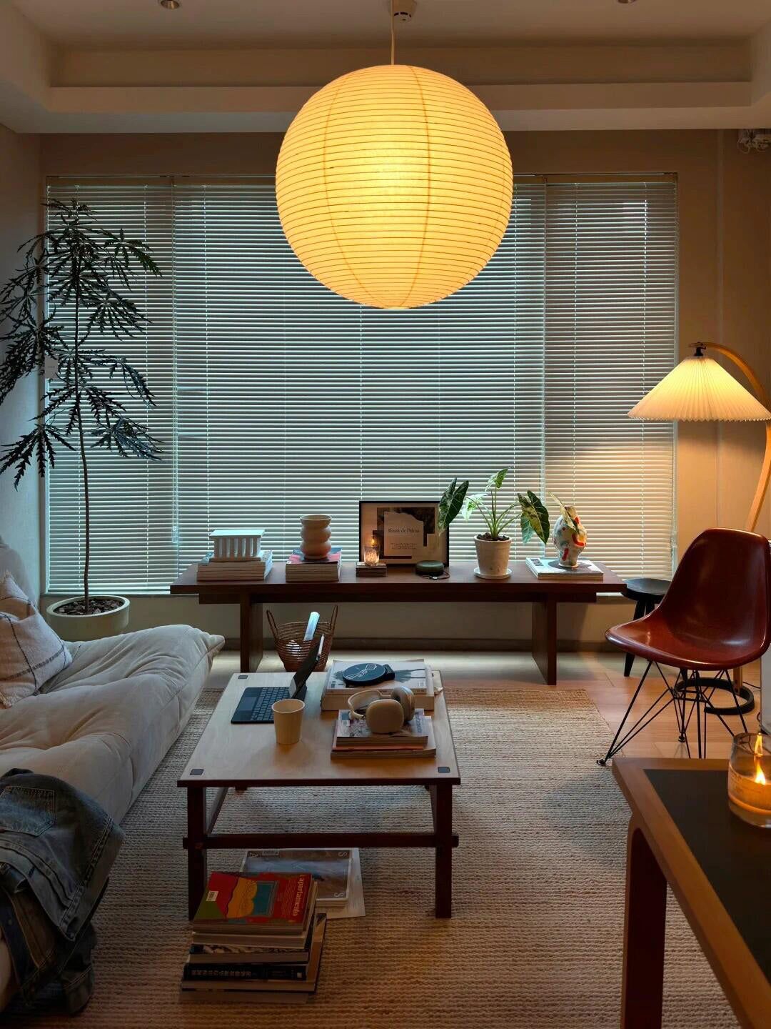 Washi Paper Round Series Pendant Lamp - Lamp Outdoor