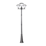 102-Inch Black Outdoor Street Light with 3-Light Post Lamp and Pole - Lamp Outdoor