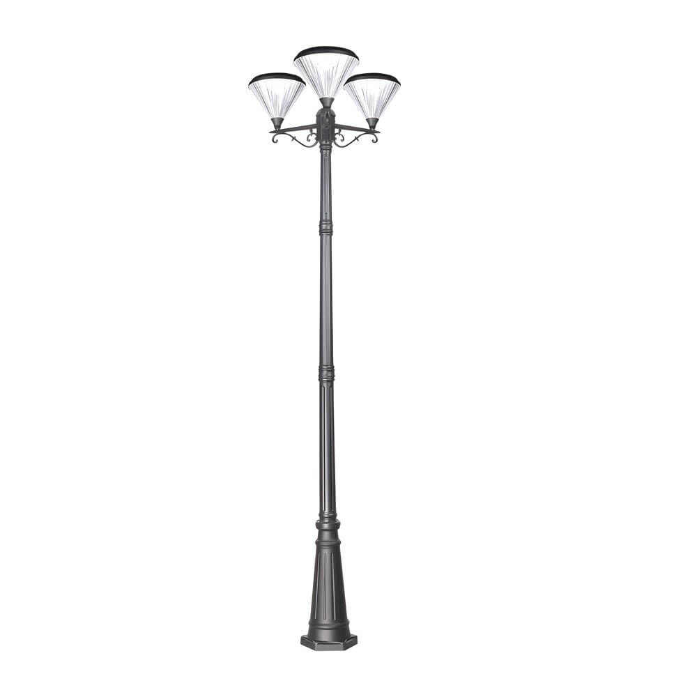 102-Inch Black Outdoor Street Light with 3-Light Post Lamp and Pole - Lamp Outdoor