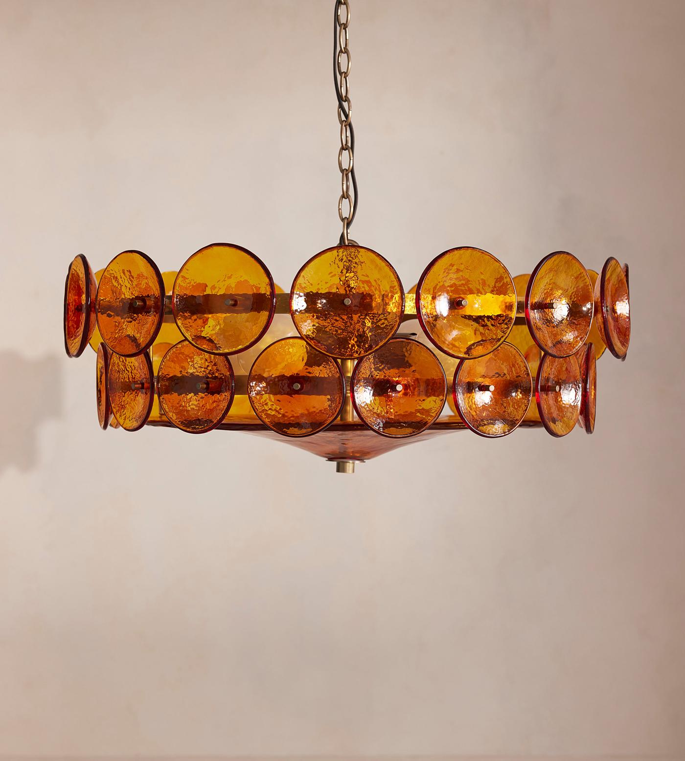 Aurora Chandelier Murano Glass Disc Vintage - Lamp Outdoor
