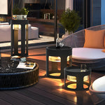 Round Table Lamp with Under-Table Lighting Solar-Powered LED Outdoor Light - Lamp Outdoor